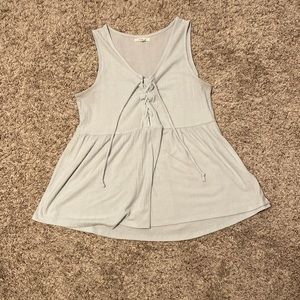 Babydoll baby blue tie tank top - Size M